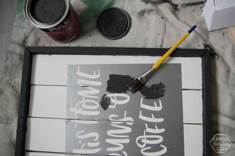 Sign Painting Tips This Home Runs On Coffee Lemon Thistle Tips For Beginner Wooden Signs And A Free Design These Are Such Good