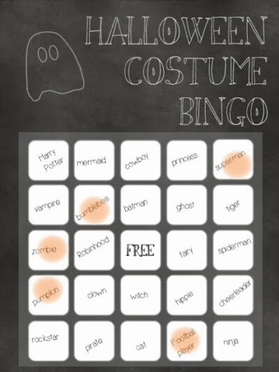 Free printable halloween bingo