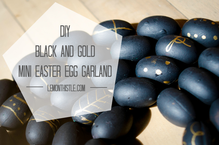 DIY Black and Gold Mini Easter Egg Garland - lemonthistle.com