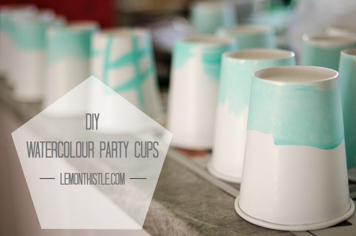 DIY Watercolour Party Cups - lemonthistle.com