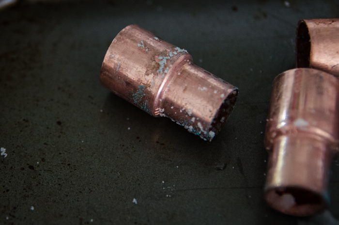 DIY Salvage copper curtain rods - lemonthistle.com