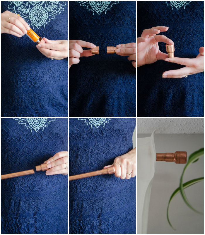 DIY Salvage copper curtain rods - lemonthistle.com