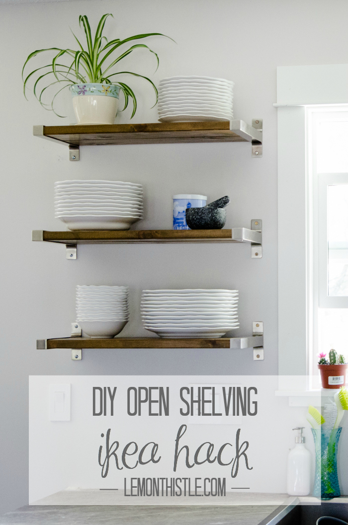 Diy Open Shelving For Our Kitchen Lemon Thistle