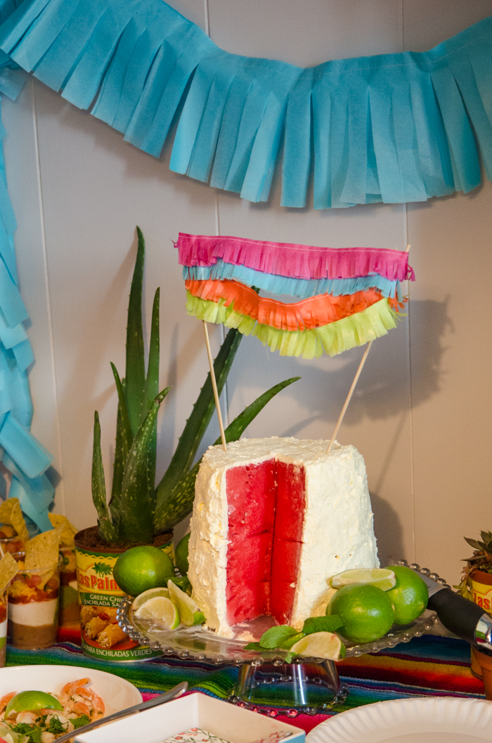 Creamy Lime Watermelon Cake - lemonthistle.com