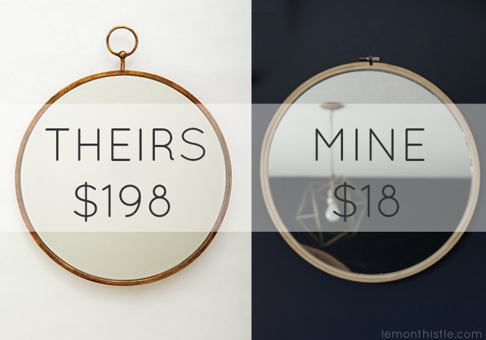 DIY Hoop Mirror: An Anthro Knockoff! -lemonthistle.com