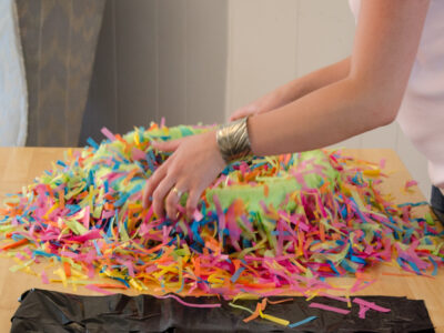 DIY Confetti Wreath with a video tutorail! Lemonthistle.com