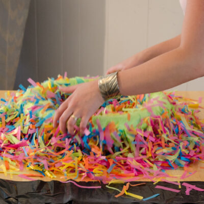 DIY Confetti Wreath with a video tutorail! Lemonthistle.com