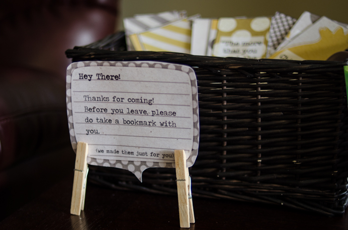 DIY Vintage Story Book Baby Shower- Book Mark Favours- I love the sayings on these! So sweet. 