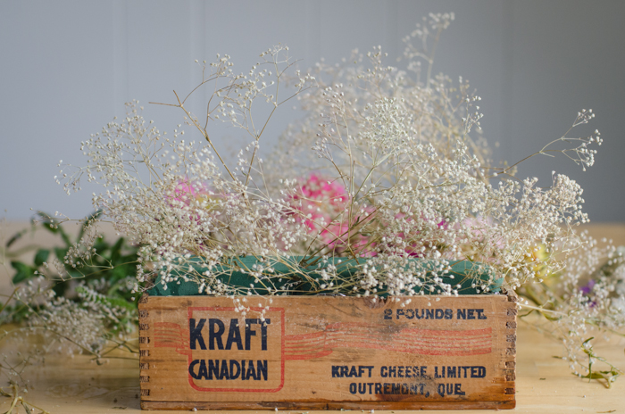 DIY Vintage Cheesebox Floral Arrangement