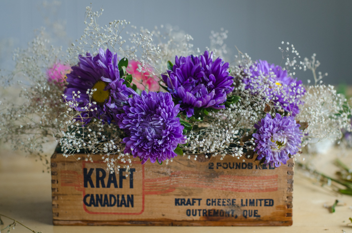 DIY Vintage Cheesebox Floral Arrangement