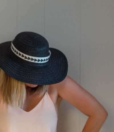 DIY Geometric Sunhat Refashion for pennies! Lemonthistle.com