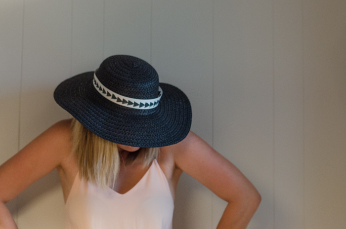 DIY Geometric Sunhat Refashion for pennies! Lemonthistle.com