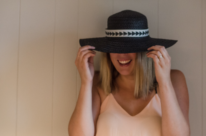 DIY Geometric Sunhat Refashion for pennies! Lemonthistle.com