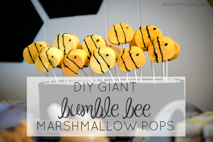 DIY Giant Bumble Bee Marshmallow Pops