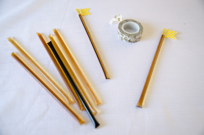 Honeys stix as a favour for a bee themed party! DIY First Beeday Party