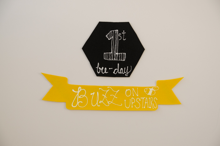 Signage for a DIY First Beeday Party