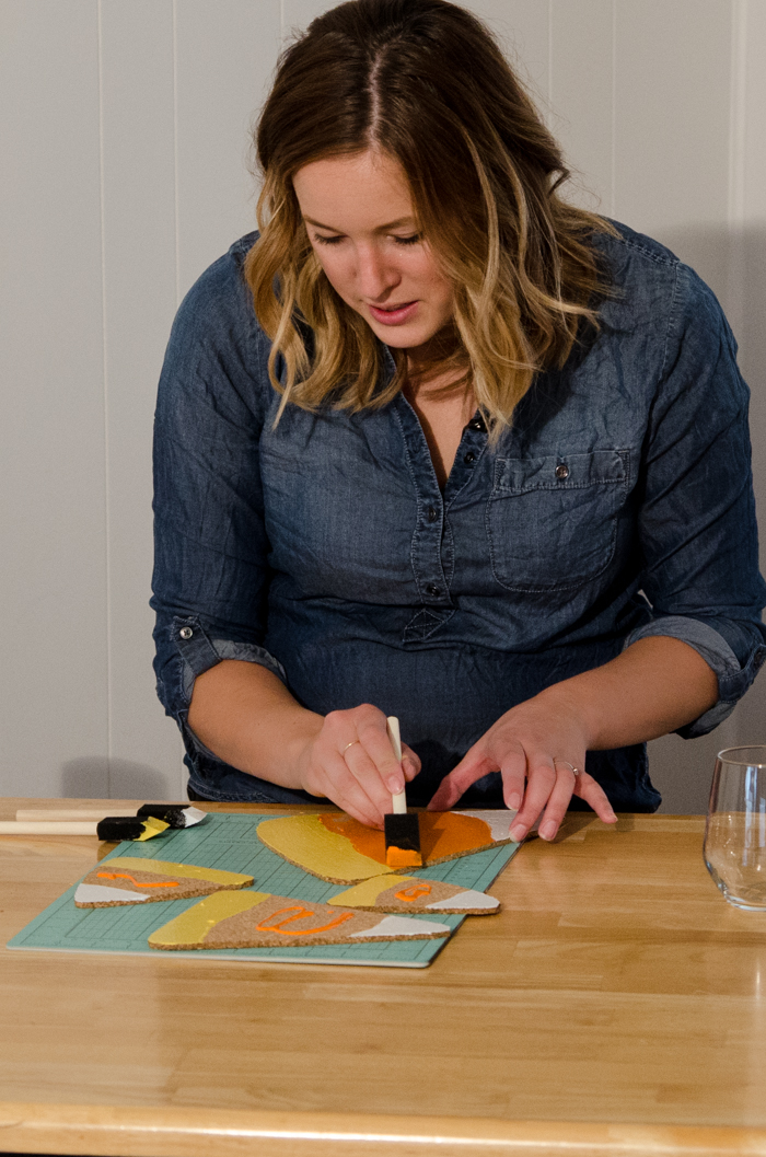 DIY Cork Candy Corn Coasters