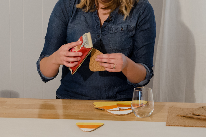 DIY Cork Candy Corn Coasters