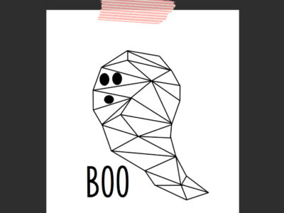 Boo! Geometric Ghost Free Printable and how to use them.