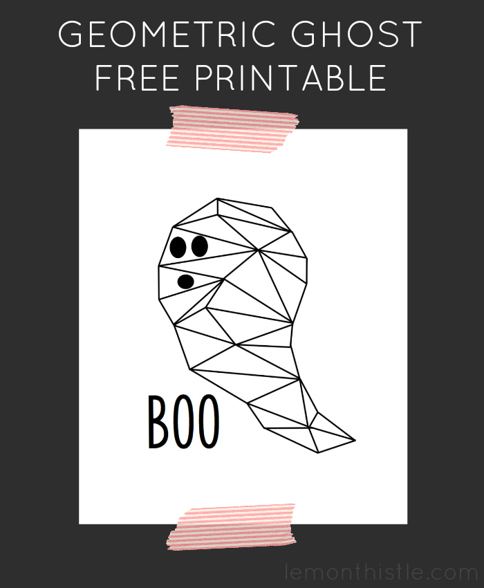 Boo! Geometric Ghost Free Printable and how to use them.
