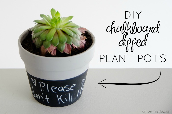 DIY Chalkboard Dipped Plant Pots