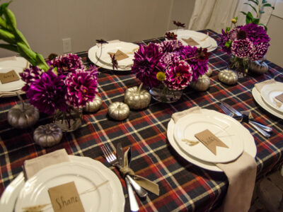 LOVE this plaid! Friendsgiving Tablescape & The start of a tradition