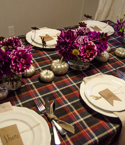 LOVE this plaid! Friendsgiving Tablescape & The start of a tradition