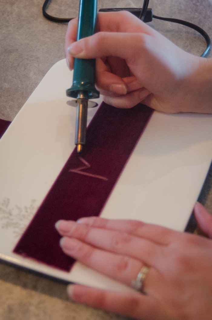 DIY Monogrammed Velvet Napkin Rings