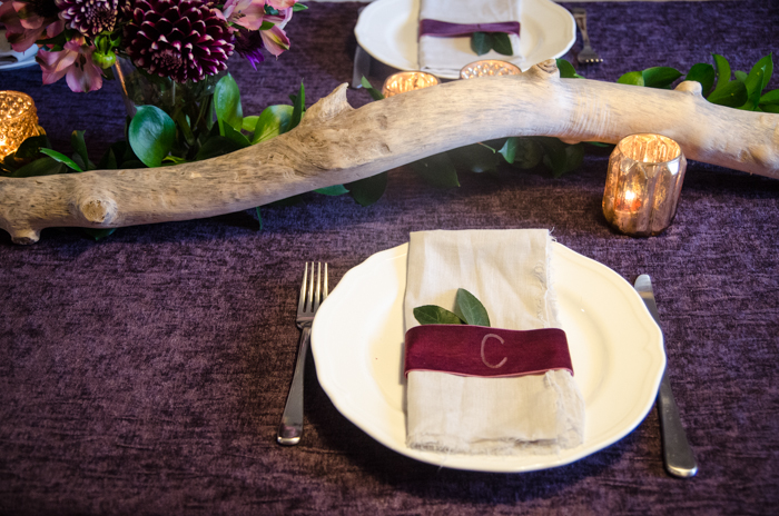 DIY Monogrammed Velvet Napkin Rings