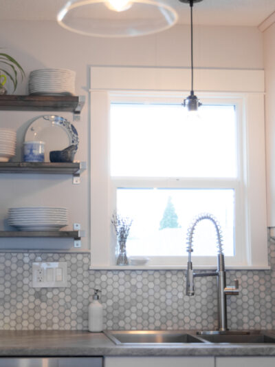 Why I always start with my dishes on open shelving in the kitchen