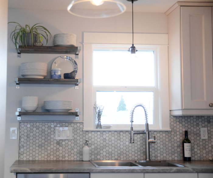 Why I always start with my dishes on open shelving in the kitchen