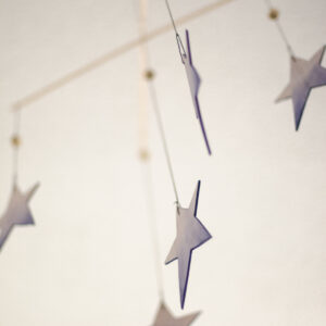 DIY Watercolour Wooden Star Mobile for The Little Umbrella
