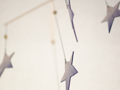 DIY Watercolour Wooden Star Mobile for The Little Umbrella