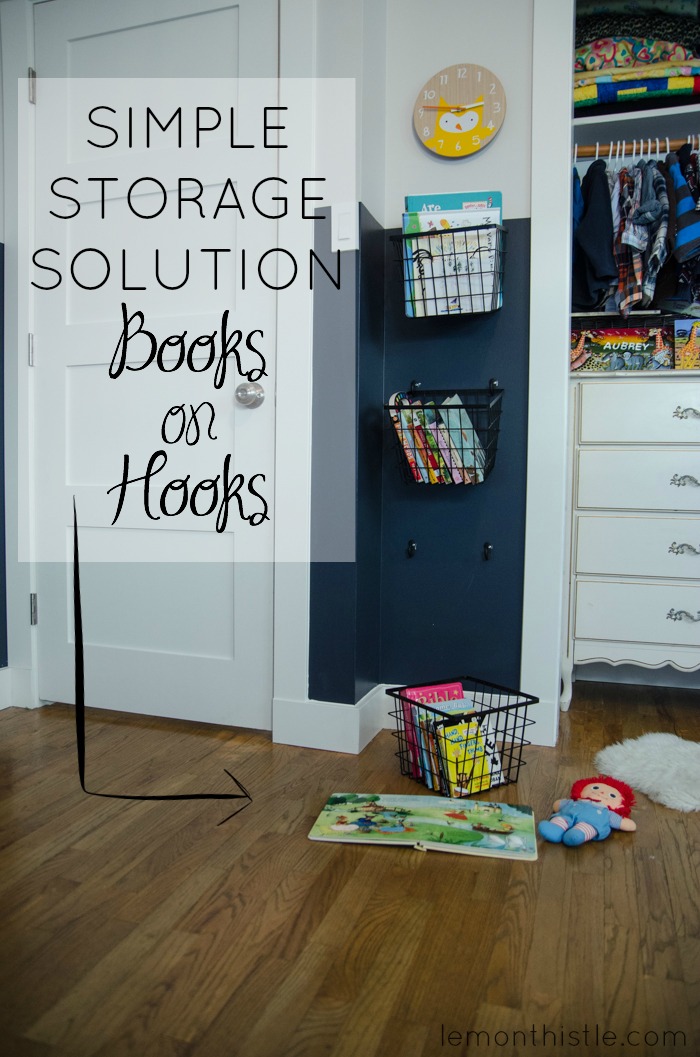 Simple Storage Solution! Book Baskets on Hooks