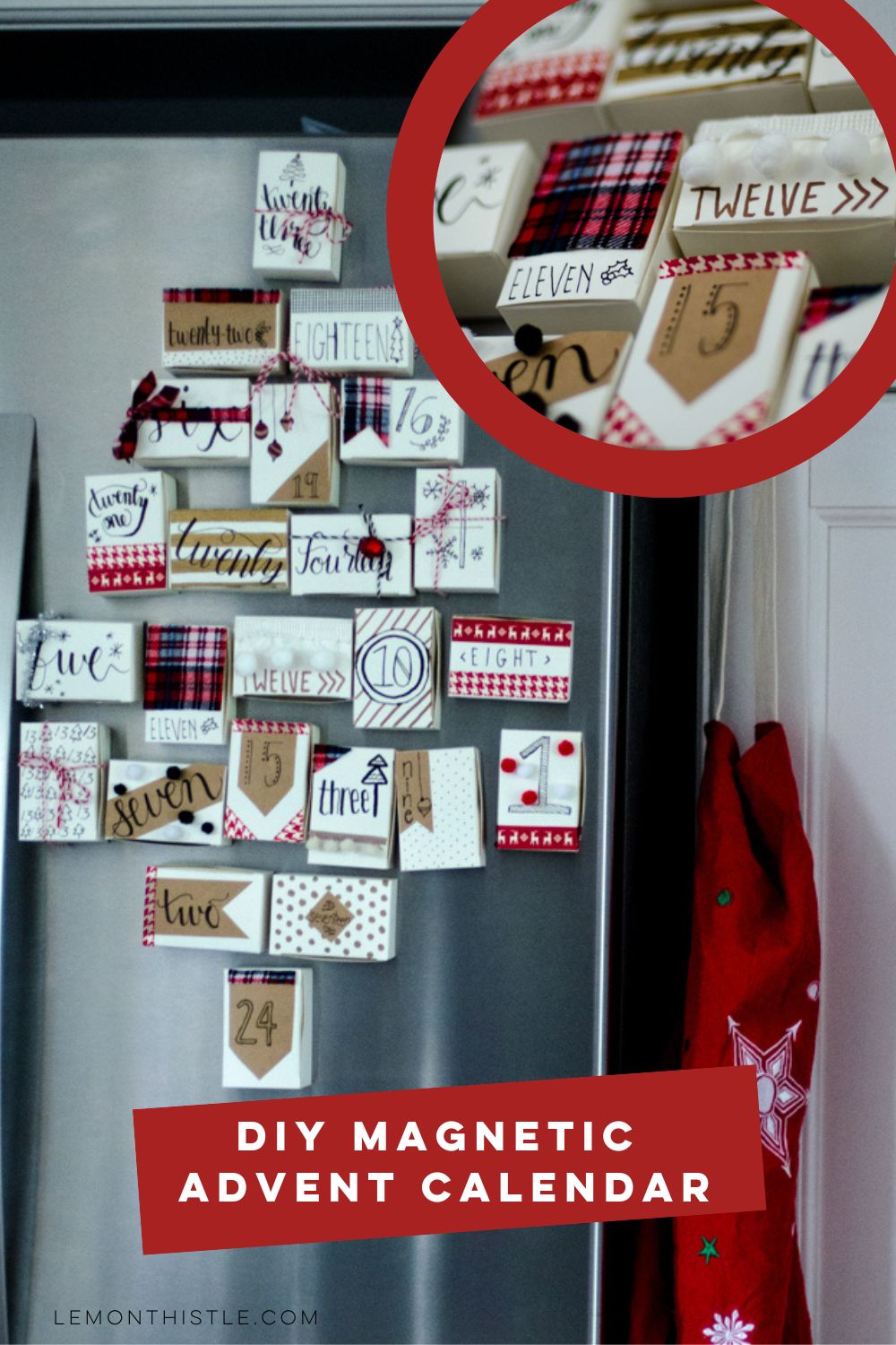 DIY Advent calendar idea on the fridge!