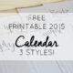 Free Printable 2015 Calendar