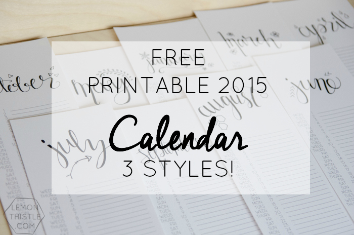 Free Printable 2015 Calendar