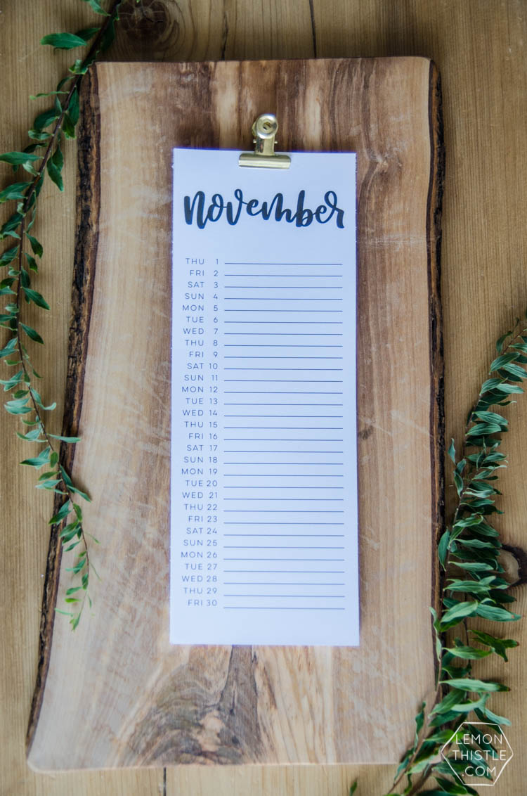 2018 Handlettered Calendars- Lemon Thistle.com