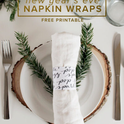 New Year's Eve Napkin Wraps - Free Printable