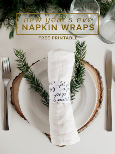 New Year's Eve Napkin Wraps - Free Printable