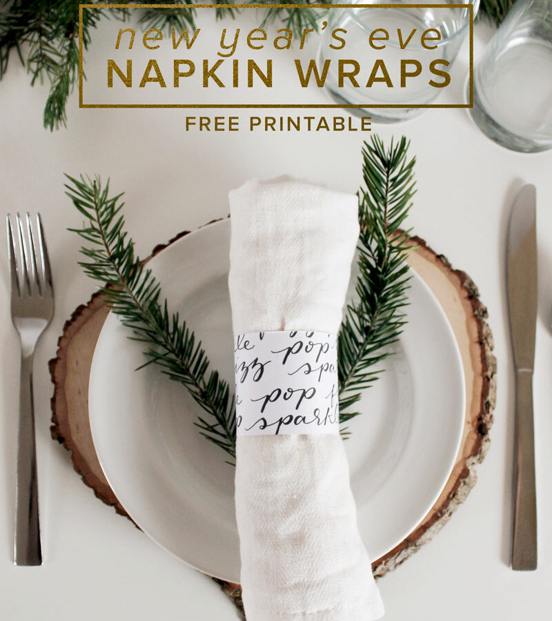 New Year's Eve Napkin Wraps Free Printable Lemon Thistle