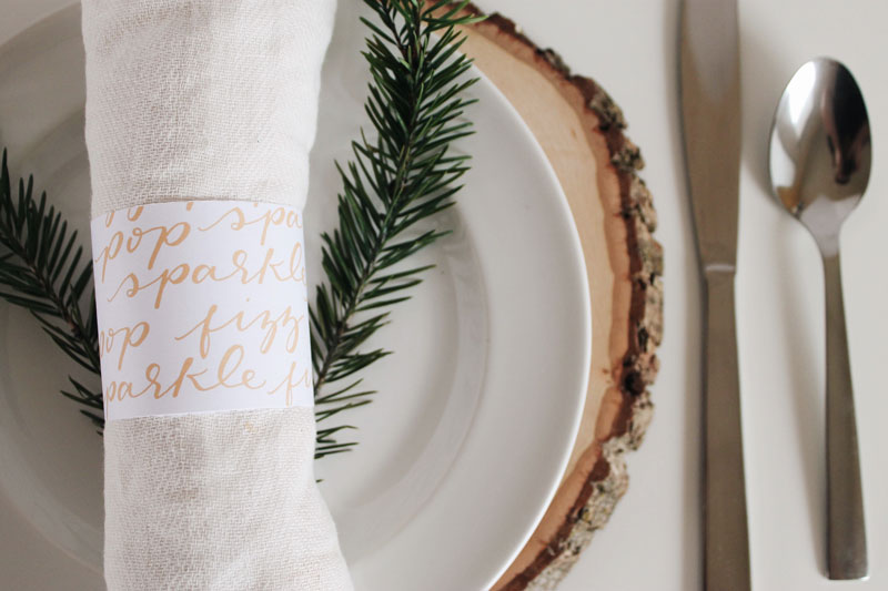 New Year's Eve Napkin Wraps - Free Printable
