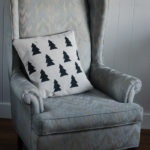 DIY Hand Stamped Holiday Tree Pillow Slip Cover (Love a somewhat Scandi Christmas!)