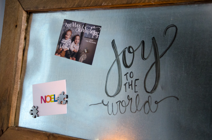 DIY Metal 'Whiteboard' for a meal plan!