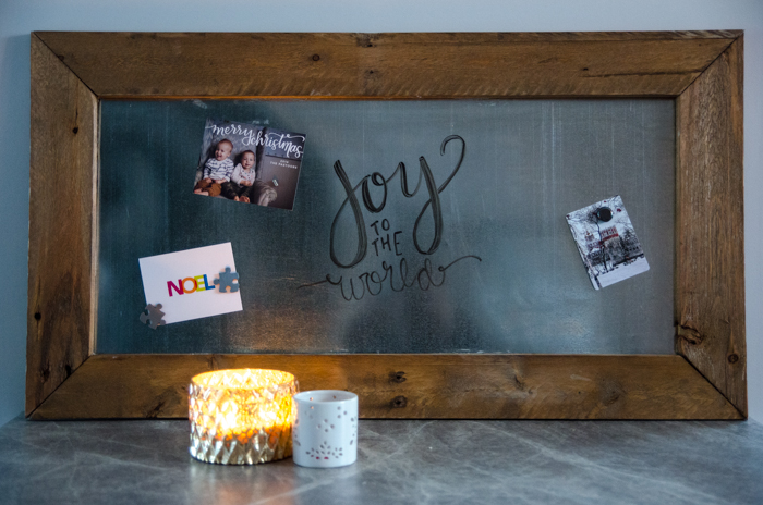 DIY Metal 'Whiteboard' for a meal plan!