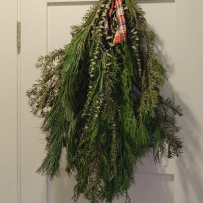 DIY Holiday Bough with fresh greens