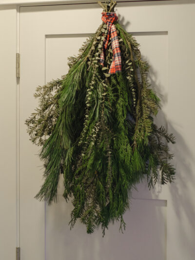 DIY Holiday Bough with fresh greens