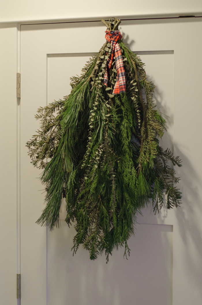 DIY Holiday Bough with fresh greens