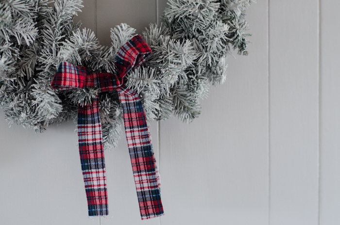 DIY Flocked and Tartan Wreath