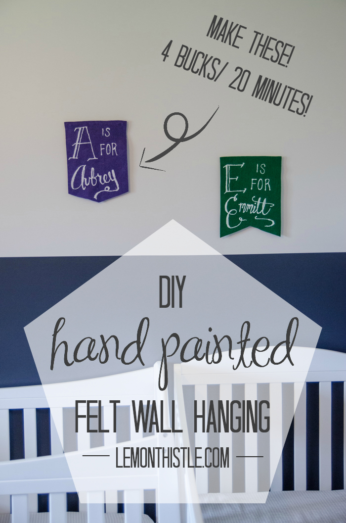 DIY Hand Painted Wall Hangings from Felt- these are super cute for a nursery!